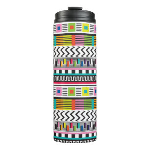 Seamless pattern with bright abstract geometric li thermal tumbler