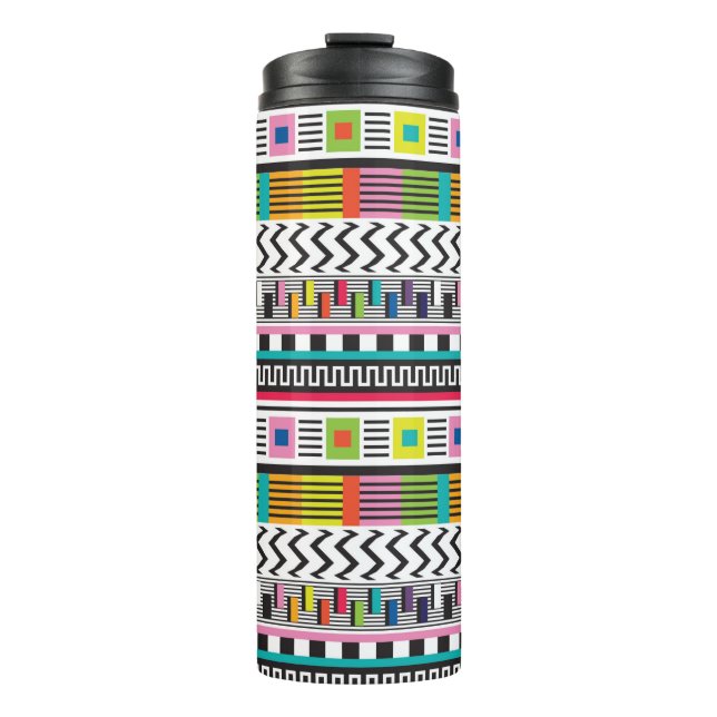 Seamless pattern with bright abstract geometric li thermal tumbler (Front)