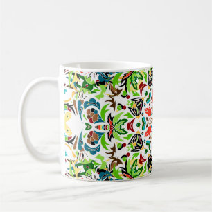 seamless pattern with bright floral ornament. Vin Coffee Mug