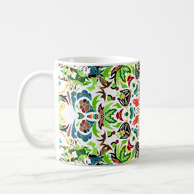  seamless pattern with bright floral ornament. Vin Coffee Mug (Left)