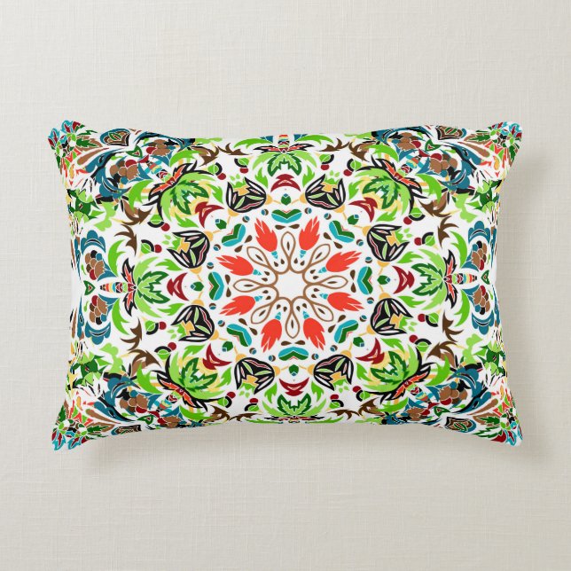 seamless pattern with bright floral ornament. Vin Decorative Cushion (Front)
