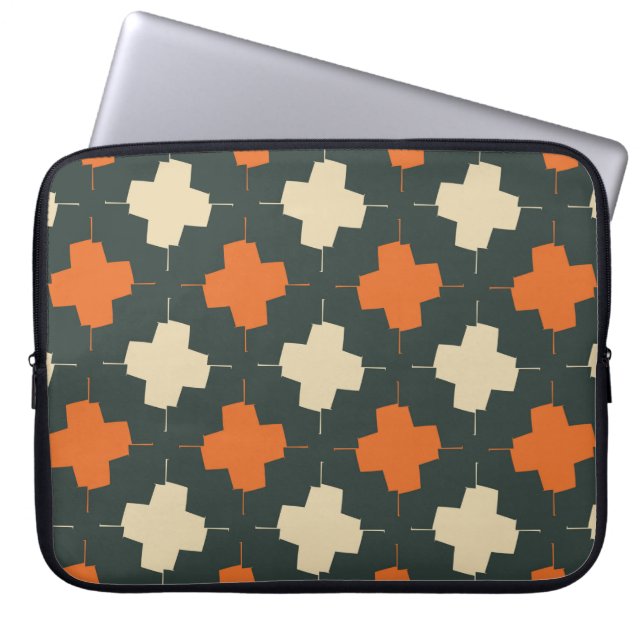 Seamless pattern with bright geometric elements on laptop sleeve (Front)
