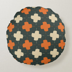 Seamless pattern with bright geometric elements on round cushion
