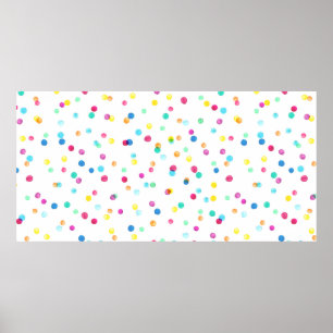 Seamless pattern with bright watercolor dots poster