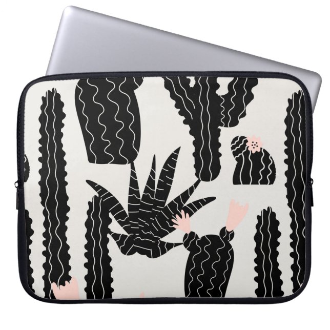 Seamless pattern with cacti illustration laptop sleeve (Front)