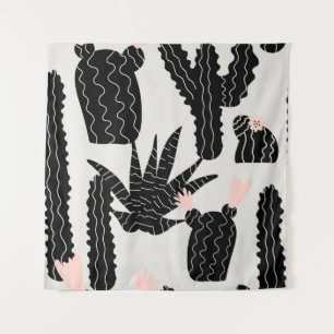 Seamless pattern with cacti illustration tapestry