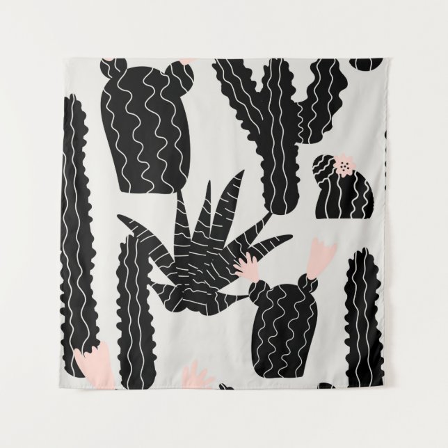 Seamless pattern with cacti illustration tapestry (Front)