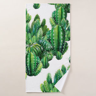 Seamless pattern with cacti watercolor. Cactus ill Bath Towel