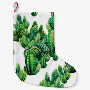 Seamless pattern with cacti watercolor. Cactus ill Small Christmas Stocking