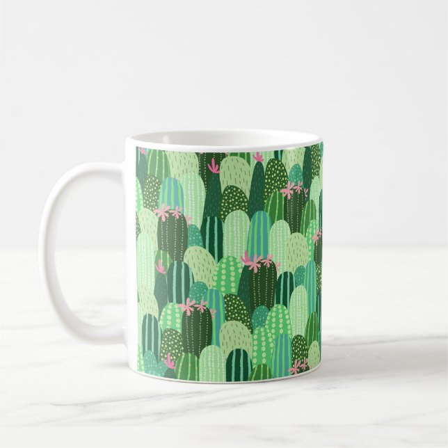 Seamless pattern with cactus coffee mug (Left)