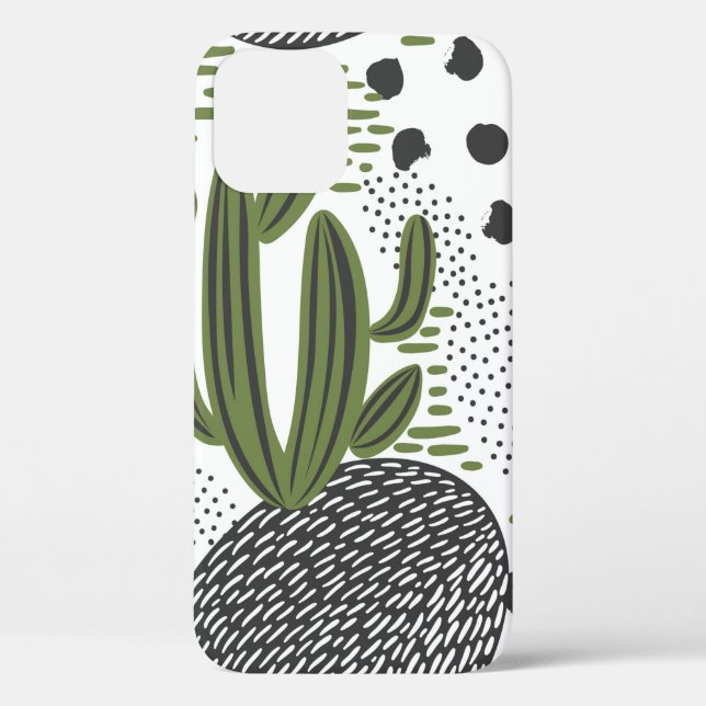 seamless pattern with cactus on white background.  Case-Mate iPhone case (Back)
