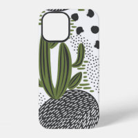 seamless pattern with cactus on white background.