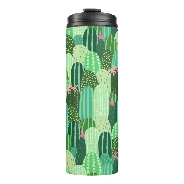Seamless pattern with cactus thermal tumbler (Front)
