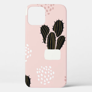 Seamless pattern with cactuses succulents leaves a iPhone 12 case