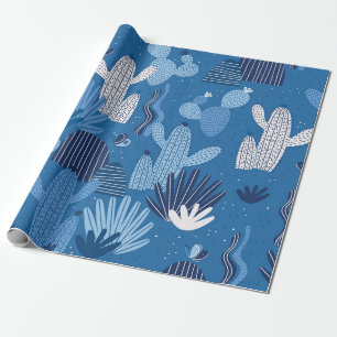 Seamless pattern with cactuses. Summer pattern, ca Wrapping Paper