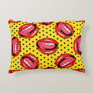 Seamless pattern with cartoon patch badges with li decorative cushion