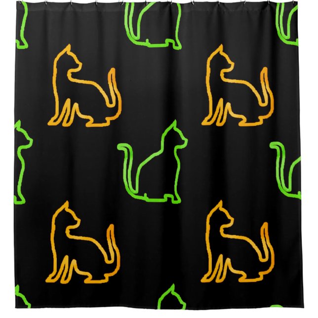 Seamless pattern with catsabstract,animal,art,arti shower curtain (Front)