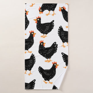 Seamless pattern with chicken bath towel