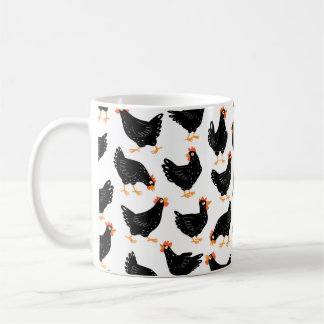 Seamless pattern with chicken coffee mug