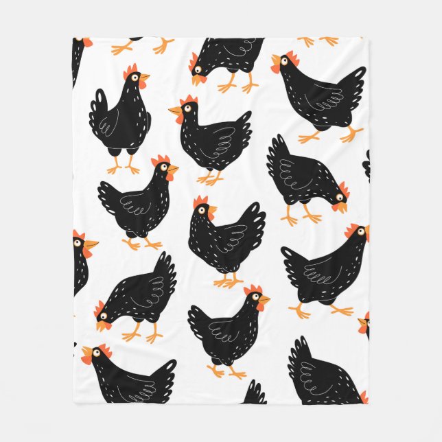 Seamless pattern with chicken fleece blanket (Front)