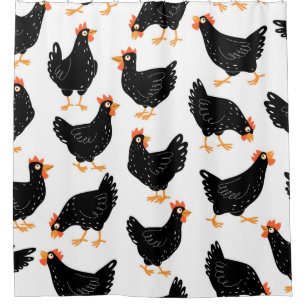 Seamless pattern with chicken shower curtain
