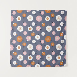 Seamless pattern with Christmas balls on a dark ba Tapestry