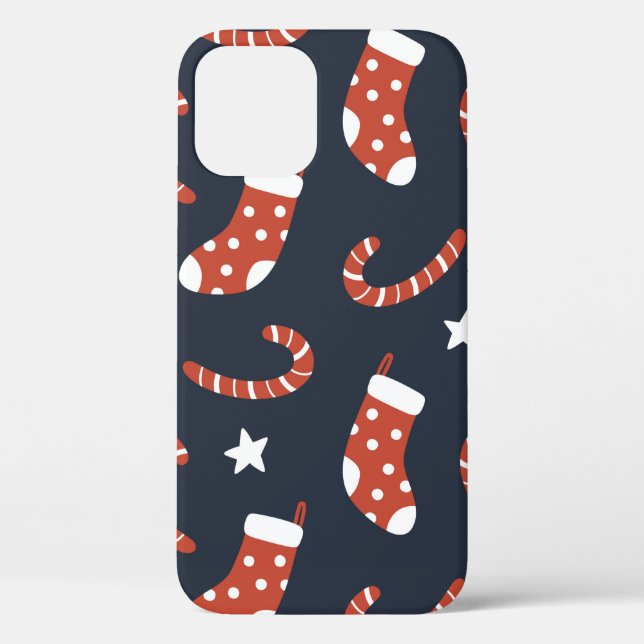 Seamless pattern with christmas socks,candy canes  Case-Mate iPhone case (Back)