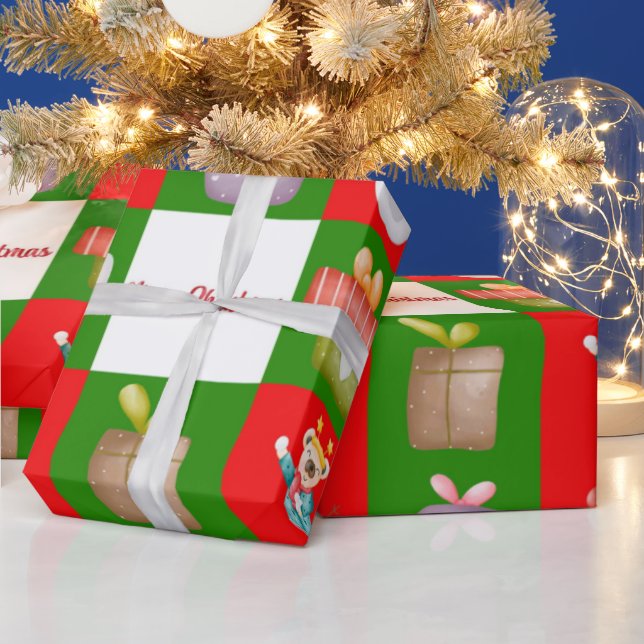 Seamless pattern with Christmas theme illustration Wrapping Paper (Holidays)