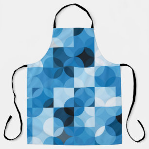 Seamless pattern with circles. Abstract blue backg Apron