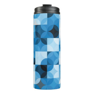 Seamless pattern with circles. Abstract blue backg Thermal Tumbler