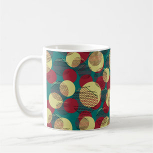 Seamless pattern with circles and lines. coffee mug