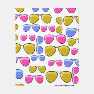 Seamless pattern with colorful fashion retro aviat fleece blanket