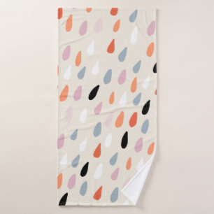 Seamless pattern with colorful hand drawdrops stai bath towel