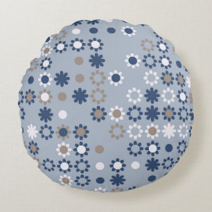 Seamless pattern with coloured elements, vintage round cushion