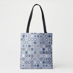 Seamless pattern with coloured elements, vintage tote bag