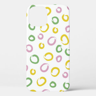 Seamless pattern with colourful circles, pink, g iPhone 12 case