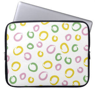 Seamless pattern with colourful circles, pink, g laptop sleeve