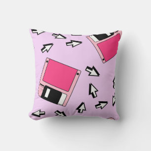 Seamless pattern with colourful floppy disc in vap cushion