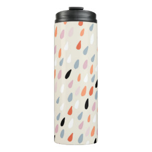 Seamless pattern with colourful hand drawdrops sta thermal tumbler