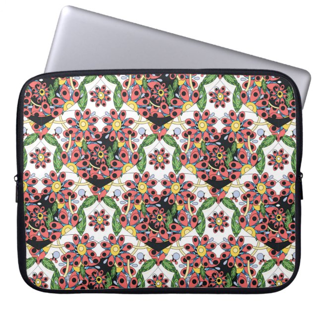 Seamless pattern with colourful hearts laptop sleeve (Front)