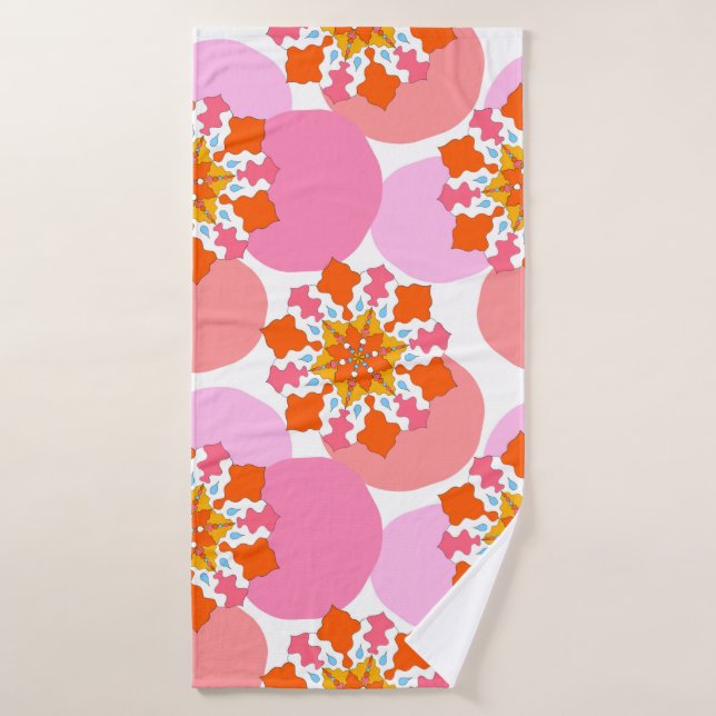 Seamless pattern with colourful mandalas. Bright t Bath Towel (Bath Towel)