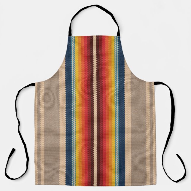 Seamless pattern with colourful serape stripes apron (Front)