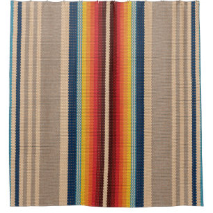 Seamless pattern with colourful serape stripes shower curtain
