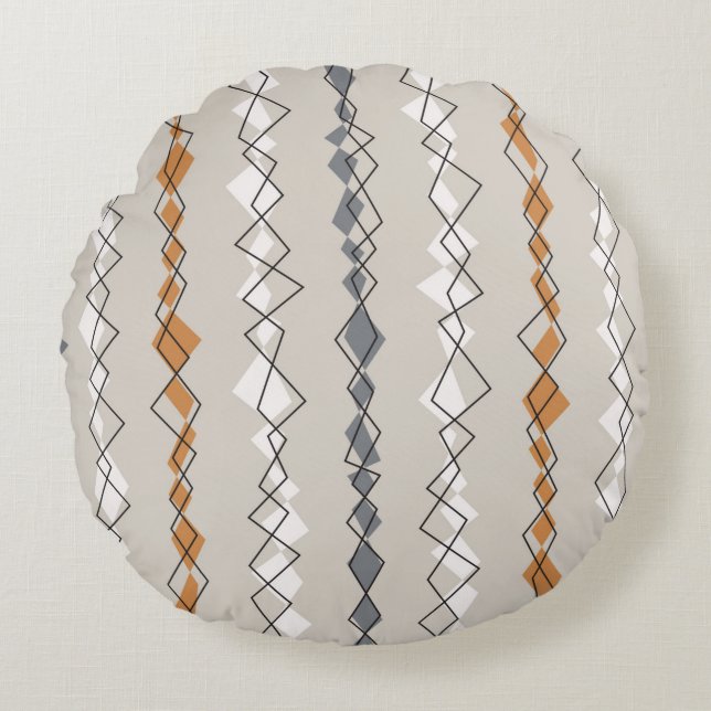 Seamless pattern with colourful stripes round cushion (Front)