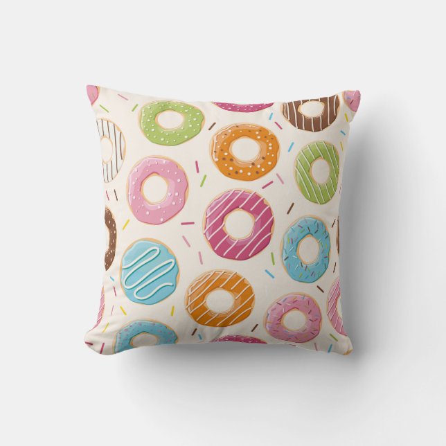 Seamless pattern with colourful tasty glossy dough cushion (Front)