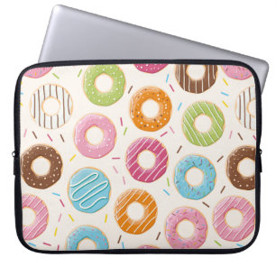 Seamless pattern with colourful tasty glossy dough laptop sleeve