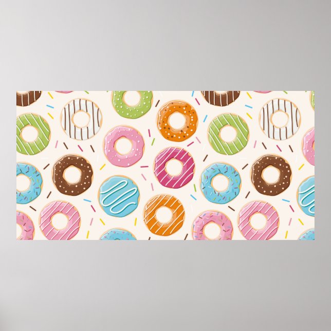 Seamless pattern with colourful tasty glossy dough poster (Front)