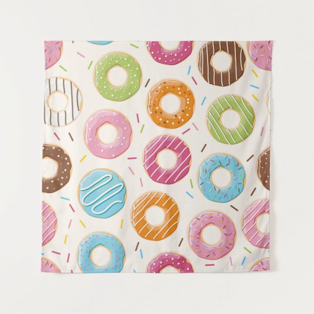 Seamless pattern with colourful tasty glossy dough tapestry (Front)