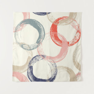 Seamless pattern with colourful watercolor circles tapestry