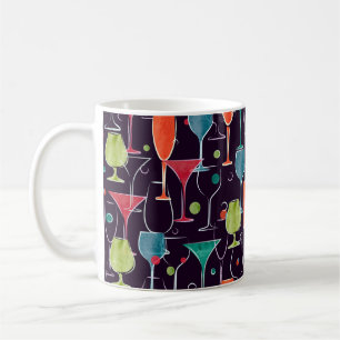 Seamless pattern with colourful watercolor cocktai coffee mug